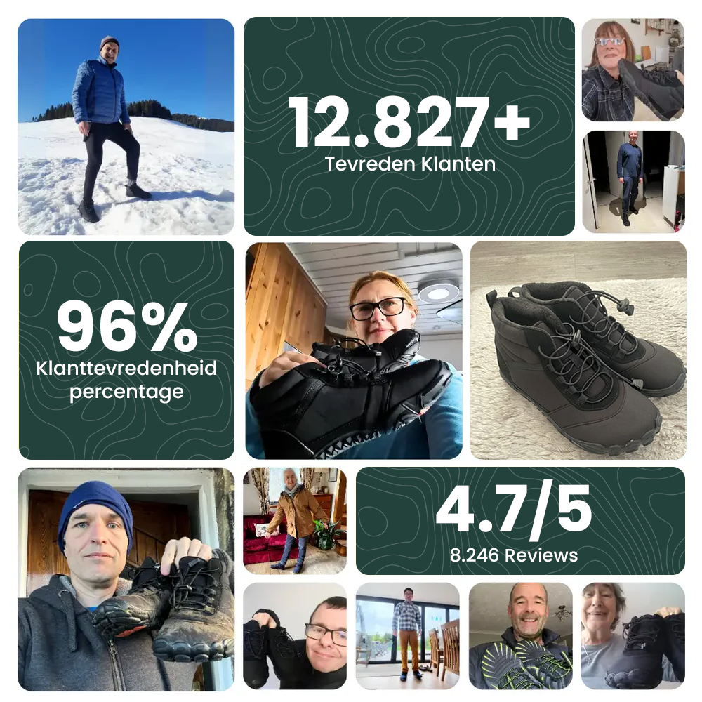 Thermo | Gezonde Voethouding & Waterafstotende Winter Barefoot Schoenen (1+1)