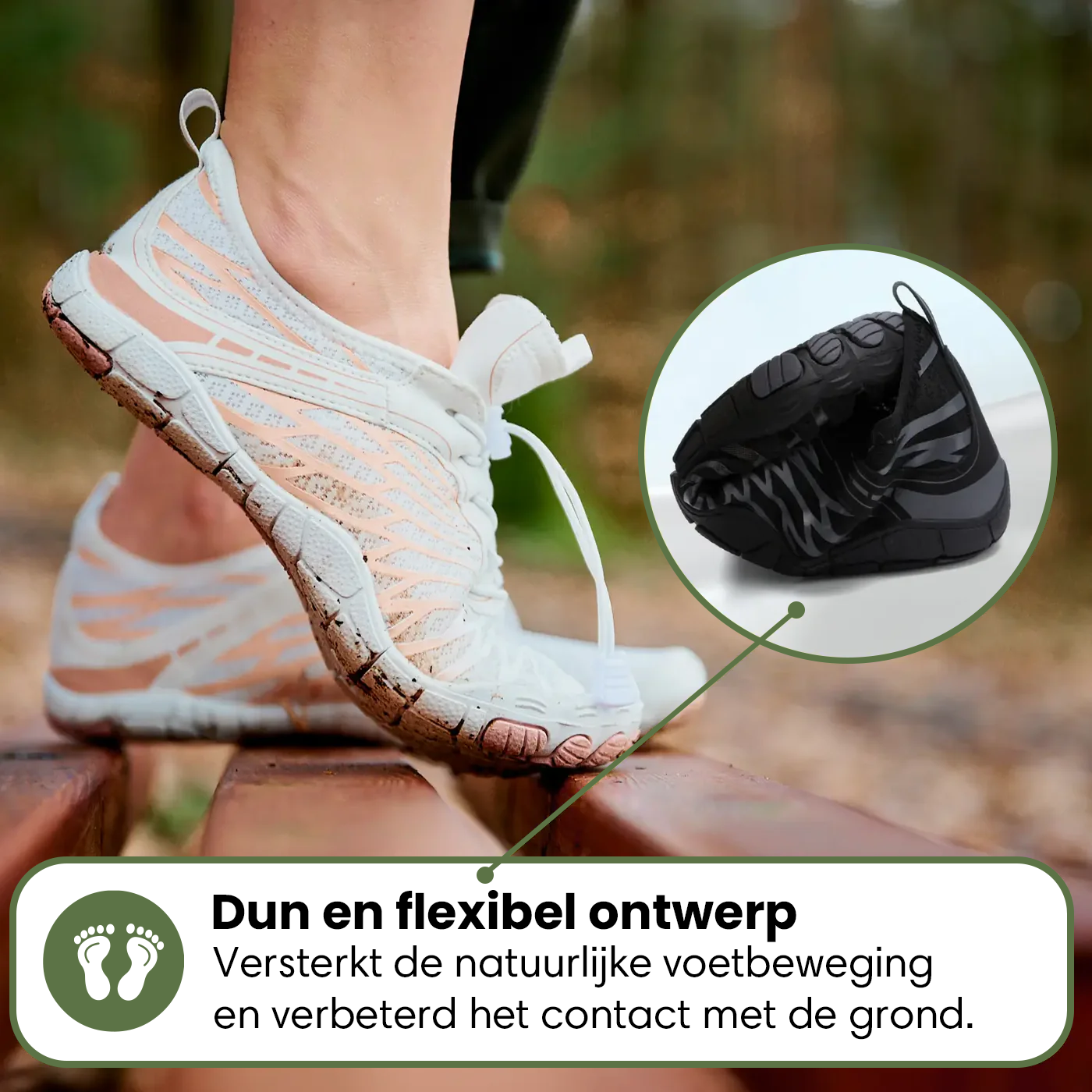 Vital | Gezonde Voethouding & Anti-Slip Dagelijkse Unisex Barefoot Schoenen (1+1)